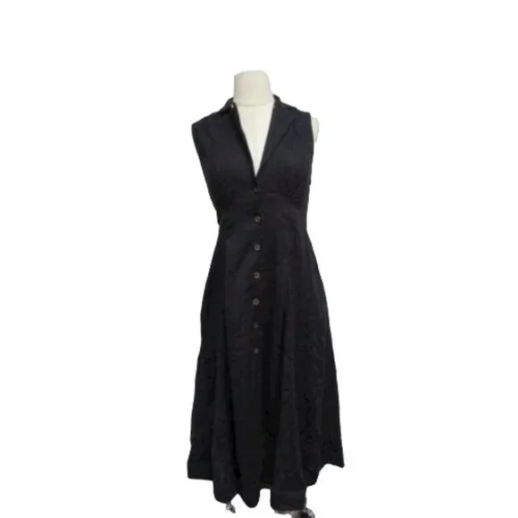 NWOT FREE PEOPLE BLACK ISOLA MIDI DRESS sz S - Picture 4 of 5